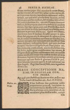 Feriis Conceptionis Mariae, In Epistolam ...
