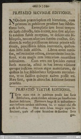 Praefatio Secundae Editionis