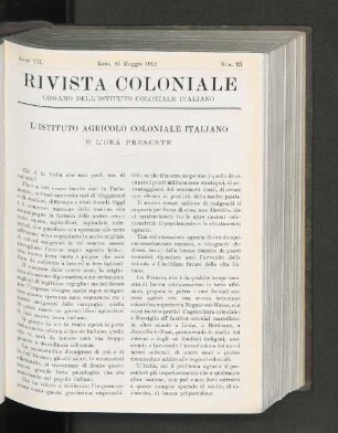L'Istituto Agricolo Coloniale Italiano.