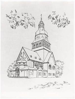 Johannesstift Berlin-Spandau Umbau Stiftskirche: Perspektivische Ansicht Eingang Bestand