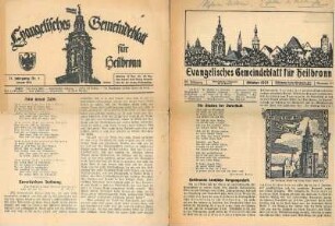 Einzelausgaben "Evangelisches Gemeindeblatt für Heilbronn" mit Aufsätzen zum Thema Reformation im weiteren Sinn