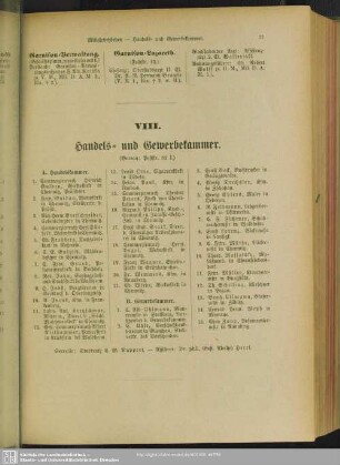 VIII. Handels- und Gewerbekammer