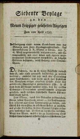 Siebente Beylage zu den Neuen Leipziger gelehrten Anzeigen - Zum 1sten April 1797.