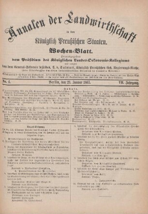 No. 4. Berlin, den 23. Januar 1867. VII. Jahrgang.