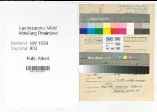 Entnazifizierung Albert Pohl , geb. 09.05.1889 (Schaltmeister)