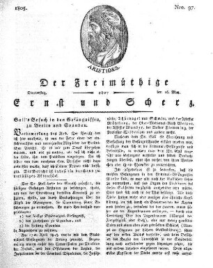 Nro. 97, Donnerstag, den 16. May 1805