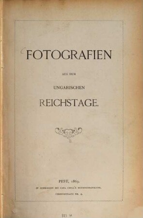 Fotografien aus dem ungarischen Reichstage