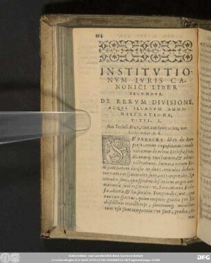 De Rerum Divisone, Atque Illarum Administratione, Titul. I.