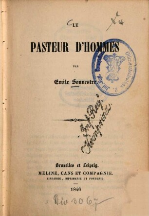 Le pasteur d'hommes