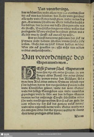 Van vorordeninge des Superattendenten