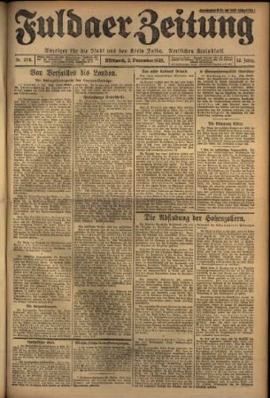 Ausgabe vom Mittwoch, den 02. Dezember 1925.