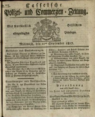 Nr. 73, Mittwoch, den 10ten September 1817