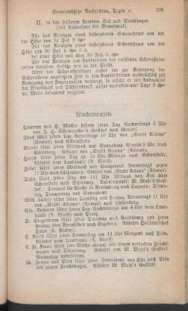 Schornsteinfeger-Taxe. [Wochenwagen. Dampfschiffe.]