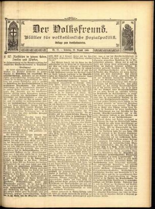 Ausgabe vom Sonntag, den 23. August 1908.