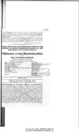 Minna von Barnhelm oder Das Soldatenglück