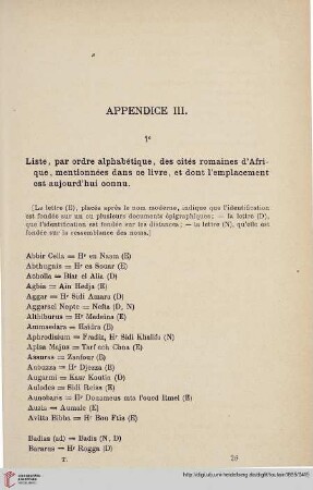 Appendice III