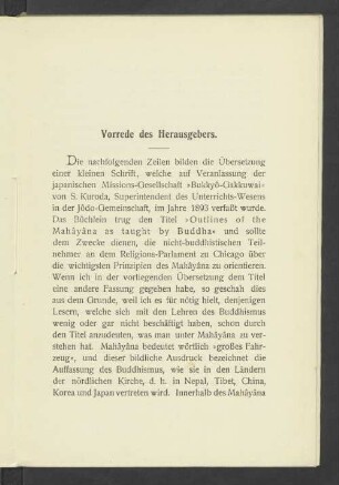 Vorrede des Herausgebers