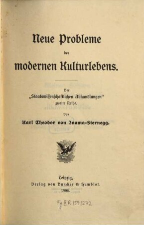 Neue Probleme des modernen Kulturlebens von Karl Theodor v. Inama-Sternegg