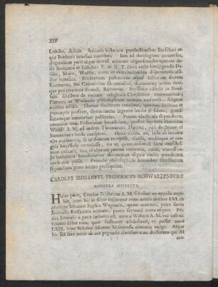 Carolus Immanuel Fridericus Schwarzenberg Doebela Misnicus