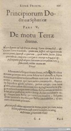 PARS V. De motu Terrae diurno.