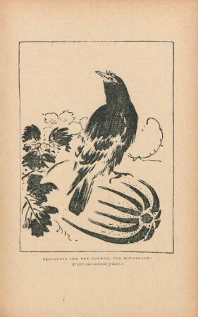 Sansonnet sur une courge, par Motonobou. (D'après une ancienne gravure)