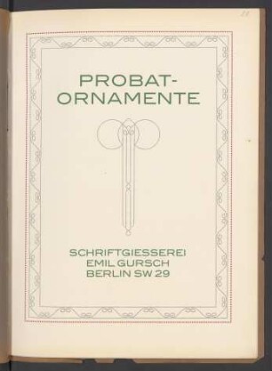 Probat-Ornamente : [Schriftprobe]