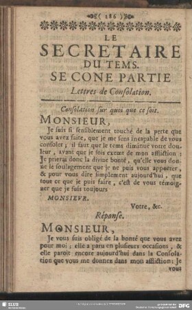 Le Secretaire Du Tems. Secone Partie