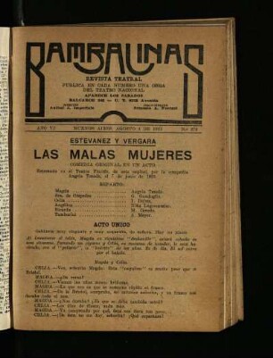 Las malas mujeres : comedia original en un acto