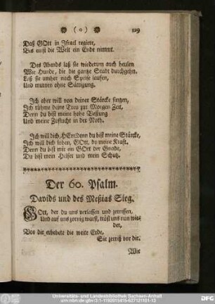 Der 60. Psalm. Davids und des Meßias Sieg.