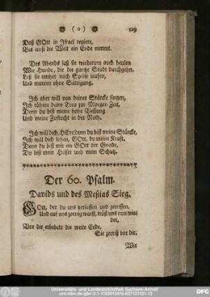 Der 60. Psalm. Davids und des Meßias Sieg.