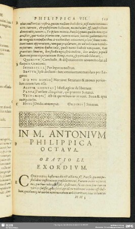 In M. Antonium Philippica Octava. Oratio LI.