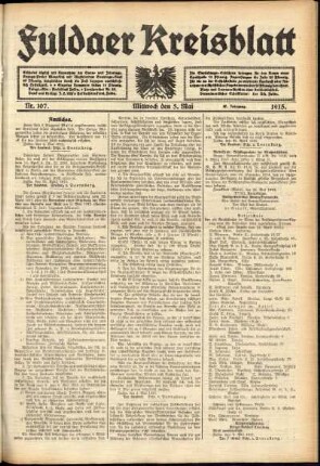 Ausgabe vom Mittwoch, den 05. Mai 1915.