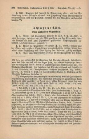 Achtzehnter Titel. Vom getheilten Eigenthum.