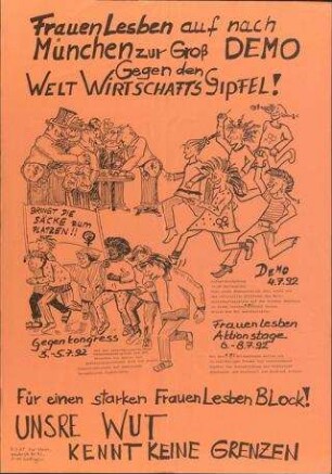 FrauenLesben auf nach München zur GroßDEMO gegen den Weltwirtschaftsgipfel