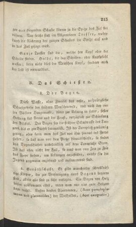 B. Das Schießen