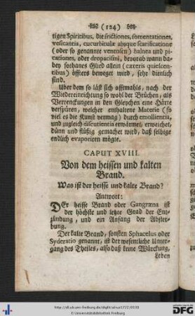 Caput XVIII. Von den heissen und kalten Brand.