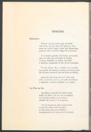 Sonetos : Galantería [y] La Flor de Lis.
