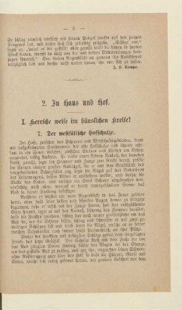 I. Herrsche weise im häuslichen Kreise!