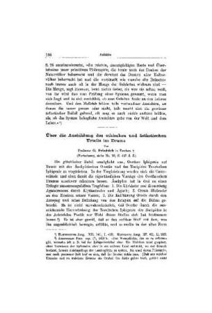 Über die Ausbildung des ethischen und ästhetischen Urteils im Drama : (Fortsetzung, siehe Nr. 10, S. 446 d. Z.)