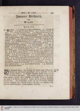 Zweyter Abschnitt: Von Argos