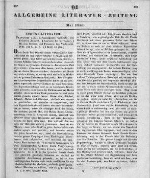 Rückert, F.: Gedichte. Frankfurt am M.: Sauerländer 1840