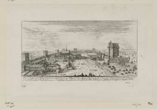 Veuë et Perspective du Chasteau de Vincennes, commenée l’an 1337 par Philippe de Valois, aus: „Livre de diverses veuës, perspectives, et paysages faicts sur le naturel“