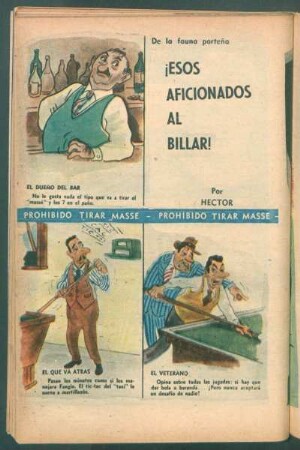 ¡Esos aficionados al billar! - [Cómic] : De la fauna porteña