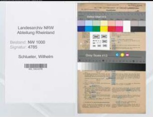 Entnazifizierung Wilhelm Schlueter, geb. 27.09.1904 (Zollbeamter)