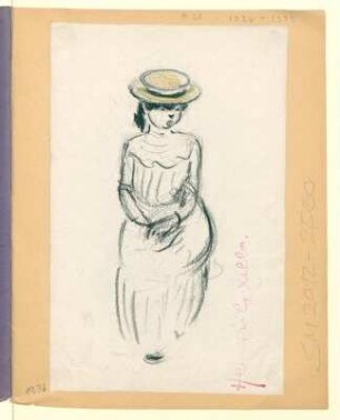 Junge Frau mit Strohhut