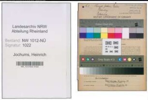 Entnazifizierung Heinrich Jochums , geb. 10.03.1905 (Landwirt)