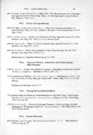 VII.4. Allgemeine Fürsorge, Armenwesen und Wohlfahrtspflege, milde Stiftungen