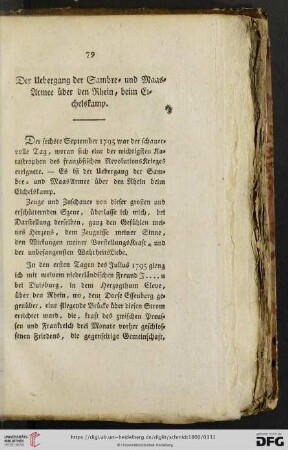 Der Uebergang der Sambre- und Maas-Armee über den Rhein. beim Eichelskamp