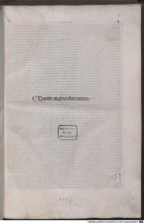 La Commedia : mit Kommentar, Einführung und Vorreden von Christophorus Landinus
