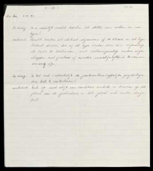 [Notizen von A. B. Sondheim vermutlich vom 01. November 1942]